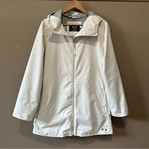 Oakley Off White/Ivory Lightweight Full Zip Up Hooded Jacket Size L women’s